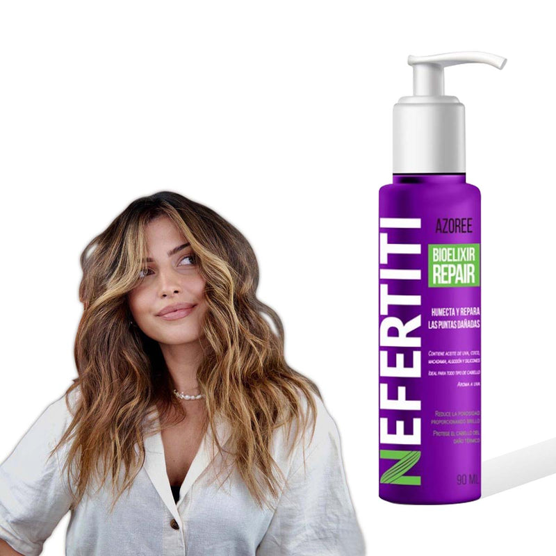 Tratamiento Bioelixir Azoree para Cabello Maltratado Para Puntas Dañadas Nefertiti 90ml
