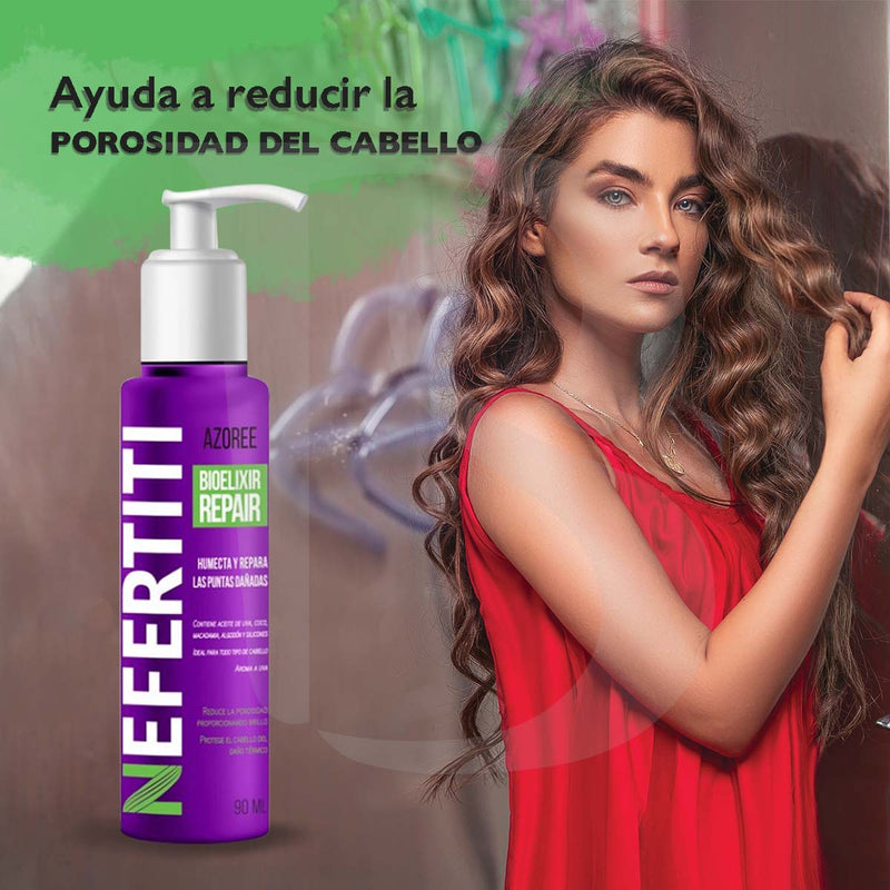 Tratamiento Bioelixir Azoree para Cabello Maltratado Para Puntas Dañadas Nefertiti 90ml
