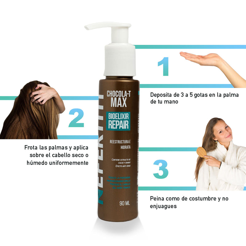 Tratamiento Para Cabello Maltratado Bioelixir de Chocola-T Nefertiti 90ml