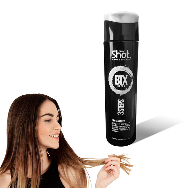 Tratamiento capilar bótox detox con ácido hialurónico, colágeno y keratina para reparación e hidratación profunda de cabello dañado