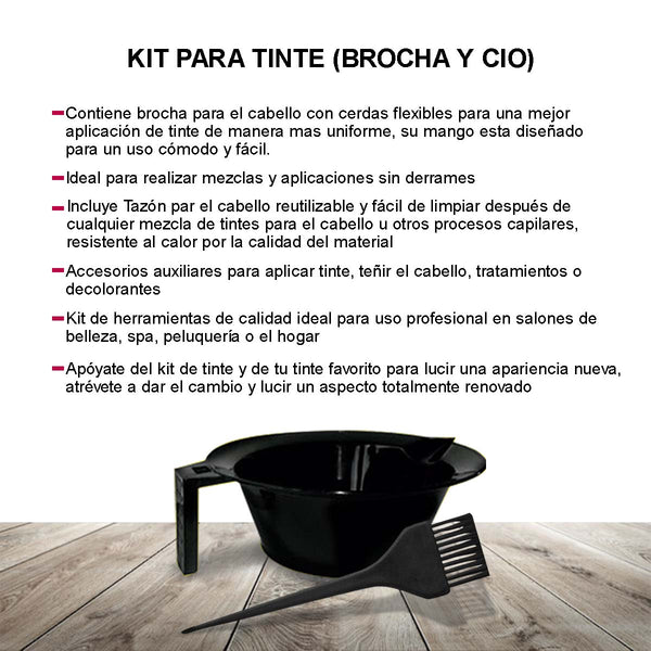 Kit De Tinte Para Cabello, Tazón medidor y Brocha Para Tinte