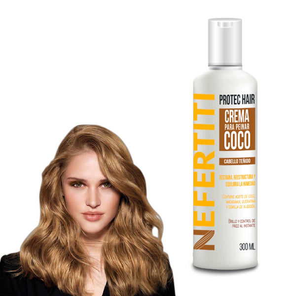 Crema para Peinar Coco - Ideal para Cabello Teñido, Suavidad y Brillo