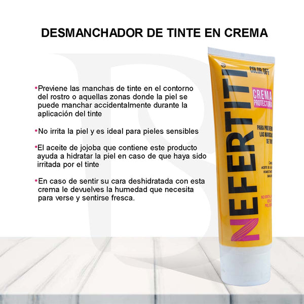 Removedor Desmanchador De Tinte En Crema Nefertiti 120 Gr