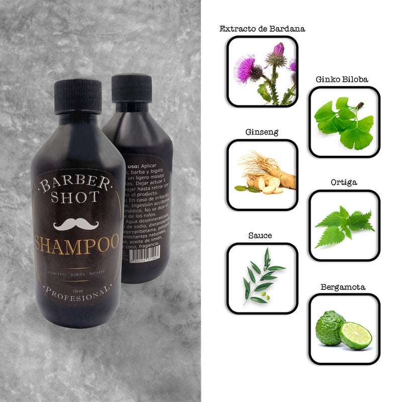 Shampoo De Bergamota + Cola De Caballo Barber Shot 120ml