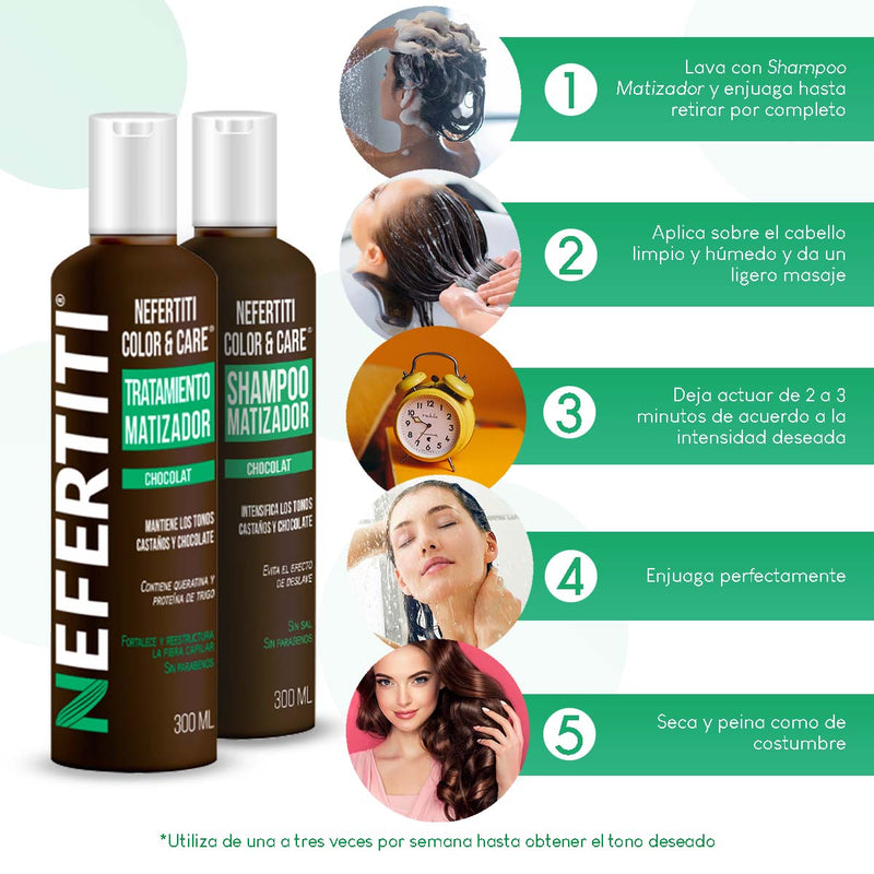 Kit Shampoo y Matizador Chocolate - Brillo, Nutrición y Tono Uniforme