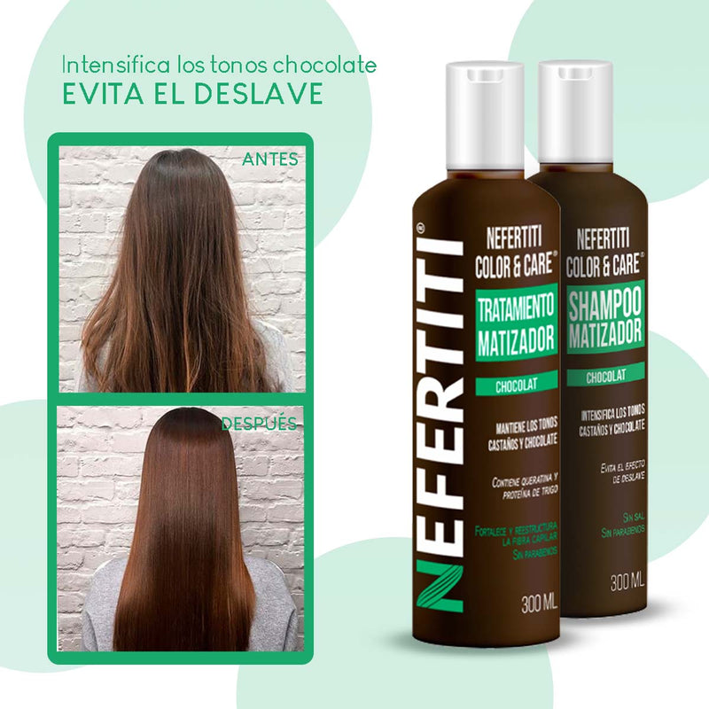 Kit Shampoo y Matizador Chocolate - Brillo, Nutrición y Tono Uniforme