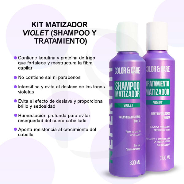 Matizador Violeta + Tratamiento Keratina Nefertiti 2p 300ml c/u