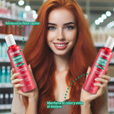 Shampoo Matizador rojo + Tratamiento con Keratina Nefertiti 300ml c/u
