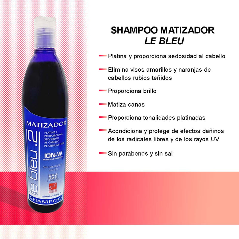 Shampoo Matizador Morado Le Bleu - Tono Frío y Sin Parabenos
