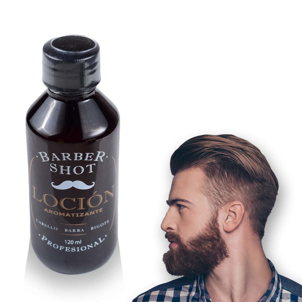 Loción Barber Shot 120ml Con Aloe Vera, Menta y Romero – Refresca, Suaviza y Protege Tu Piel