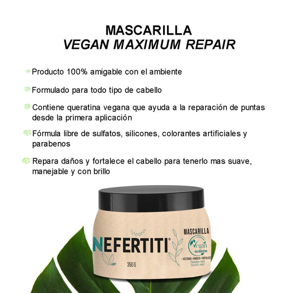 Mascarilla Vegan 350gr - Hidratación Profunda y Reparación Capilar