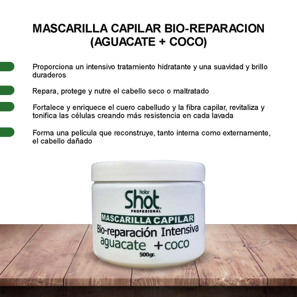 mascarilla capilar reparación intensiva aguacate mas coco 500gr