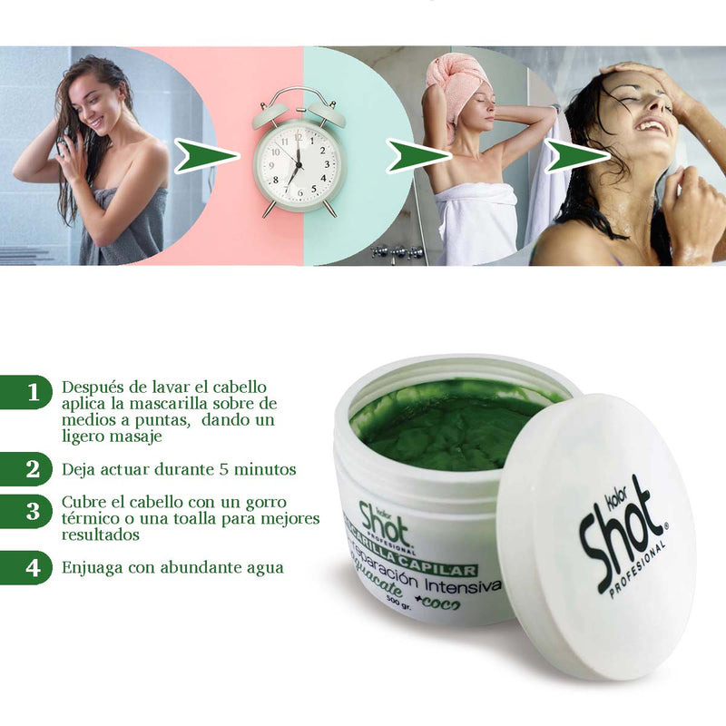 mascarilla capilar reparación intensiva aguacate mas coco 500gr