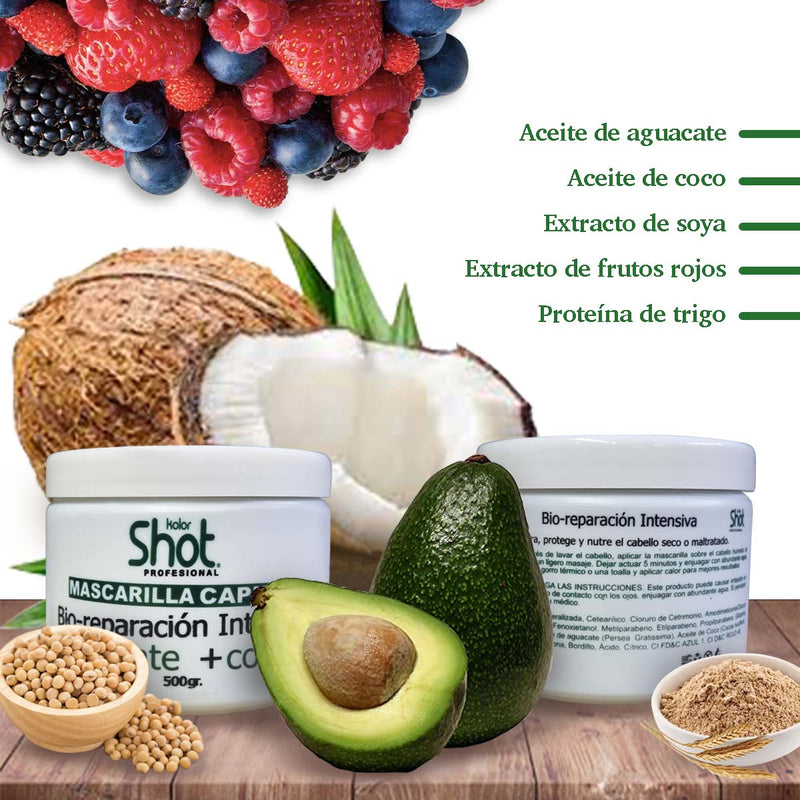 mascarilla capilar reparación intensiva aguacate mas coco 500gr