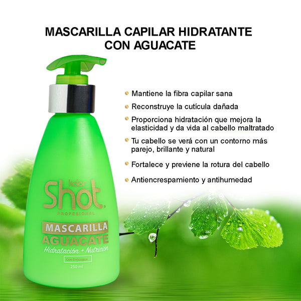 Mascarilla Capilar De Aguacate Kolor Shot Nutre Y Da Brillo Natural 300ml