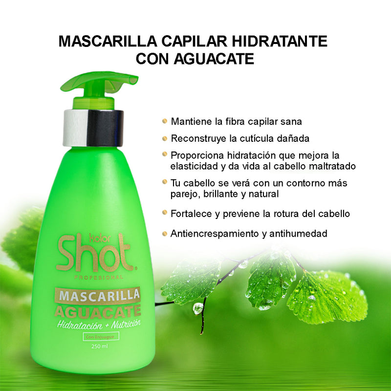 Mascarilla Capilar De Aguacate Kolor Shot Nutre Y Da Brillo Natural 300ml