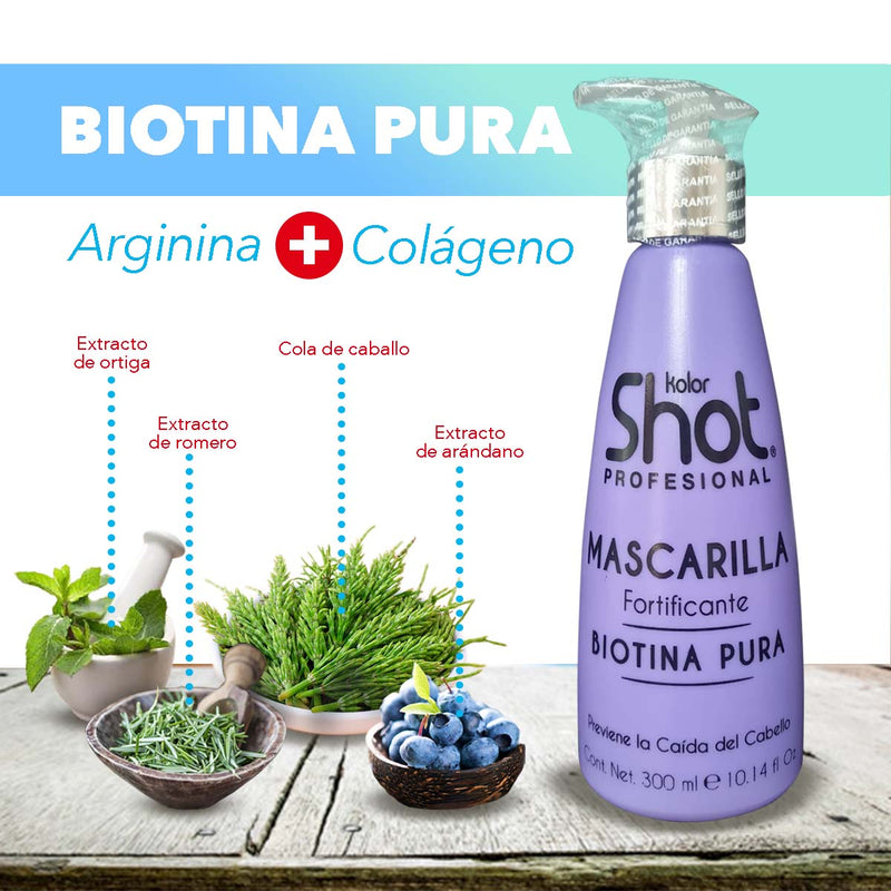 Mascarilla Biotina Pura Con Colageno Kolor Shot 300 ml