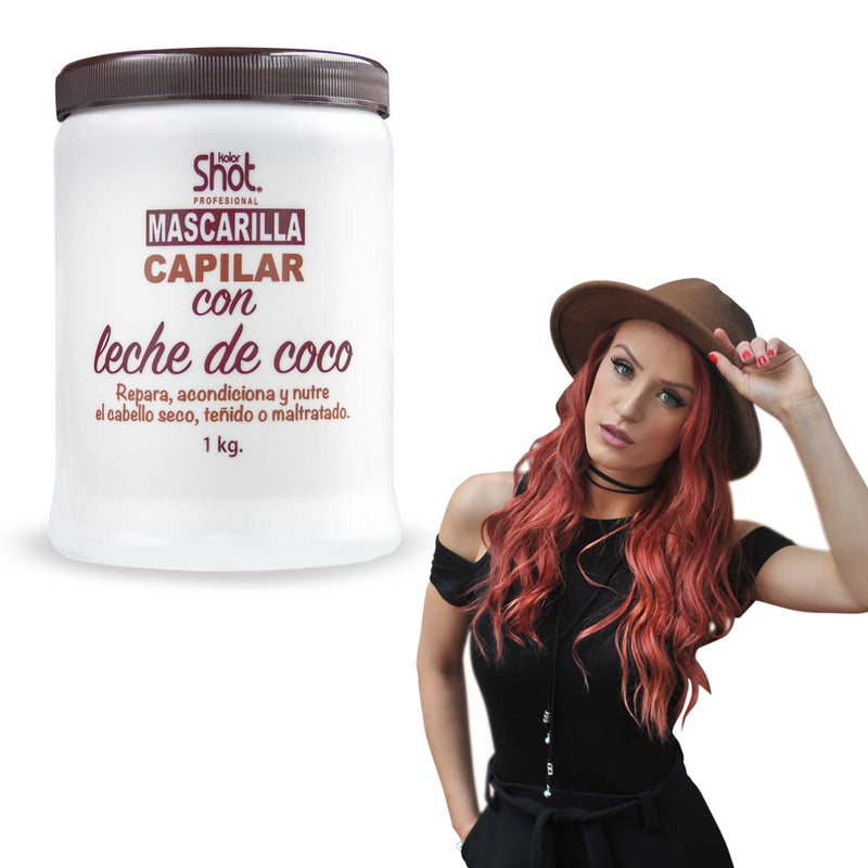 Mascarilla De Coco Kolor Shot Repara, Nutre Y Fortalece 1kg