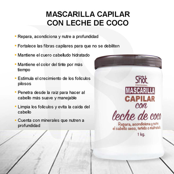 Mascarilla De Coco Kolor Shot Repara, Nutre Y Fortalece 1kg
