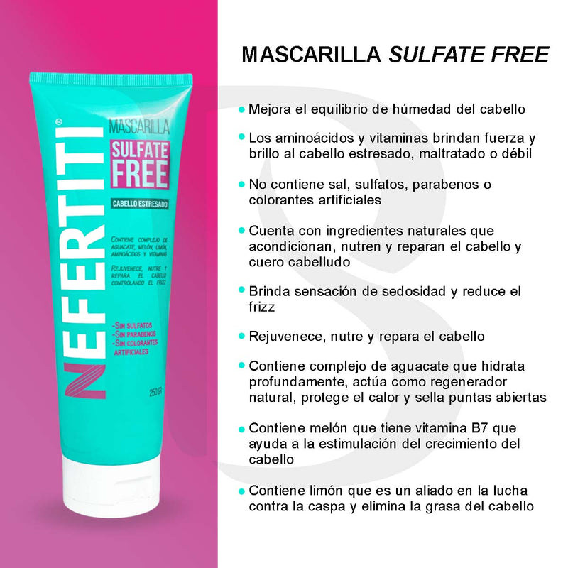 Mascarilla Sin Parabenos Para Cabello Teñido Nefertiti 250gr