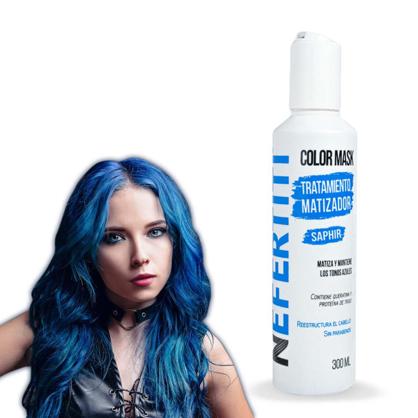 Matizador Azul Para Cabello Sin Parabenos Con Keratina Nefertiti 300ml