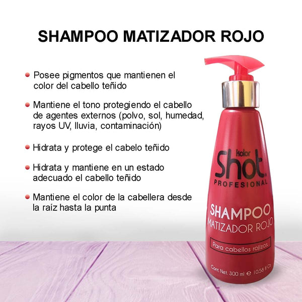 Shampoo Matizador Color Rojo Kolor Shot 300 ml