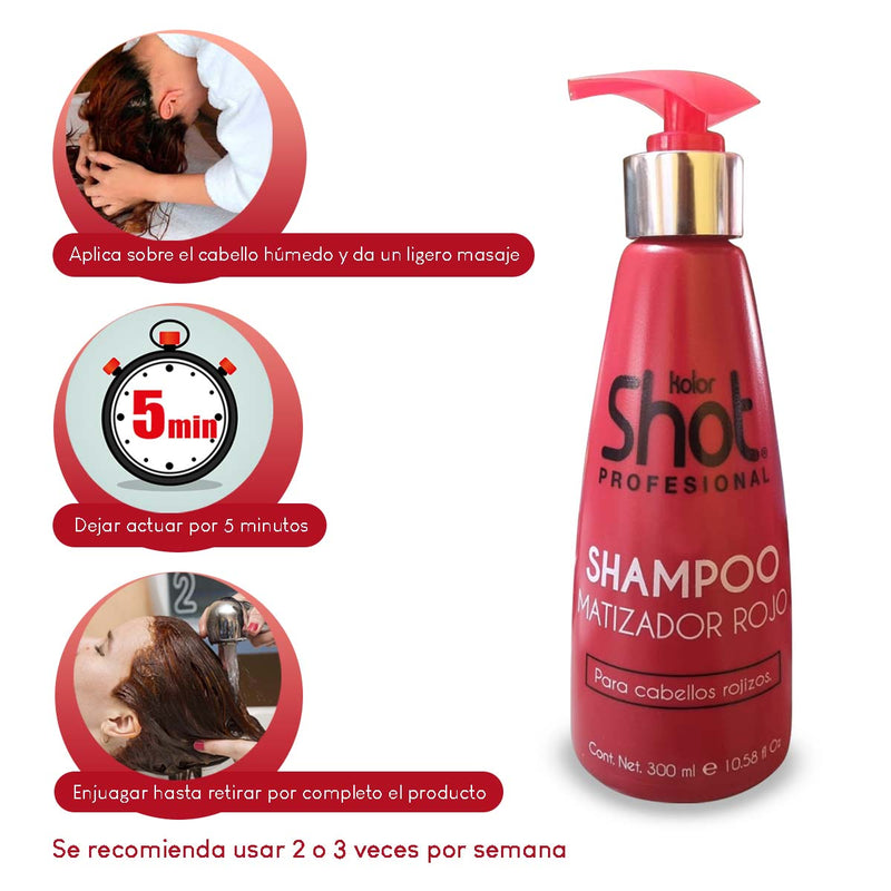Shampoo Matizador Color Rojo Kolor Shot 300 ml