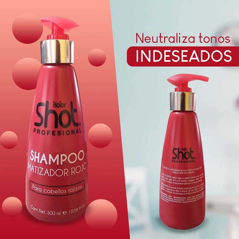Shampoo Matizador Color Rojo Kolor Shot 300 ml