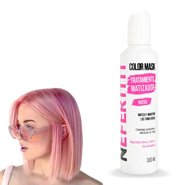 Matizador Rosa Para Cabello Sin Parabenos Con Keratina Nefertiti 300ml