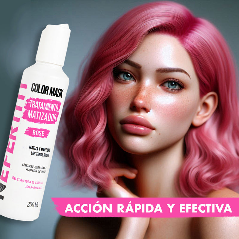 Matizador Rosa Para Cabello Sin Parabenos Con Keratina Nefertiti 300ml