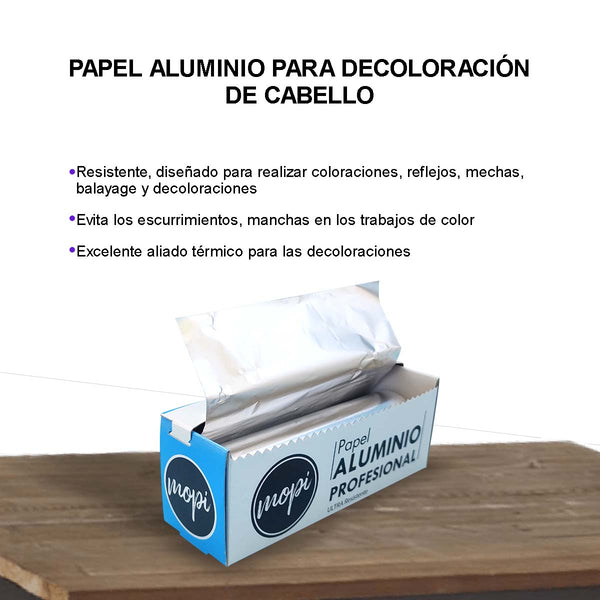 Papel Aluminio Profesional para Mechas, Balayage y Decoloraciones | Resistente al Calor, Evita Escurrimientos y Manchas, Ideal para Coloraciones y Reflejos