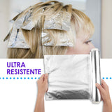 Papel Aluminio Profesional para Mechas, Balayage y Decoloraciones | Resistente al Calor, Evita Escurrimientos y Manchas, Ideal para Coloraciones y Reflejos