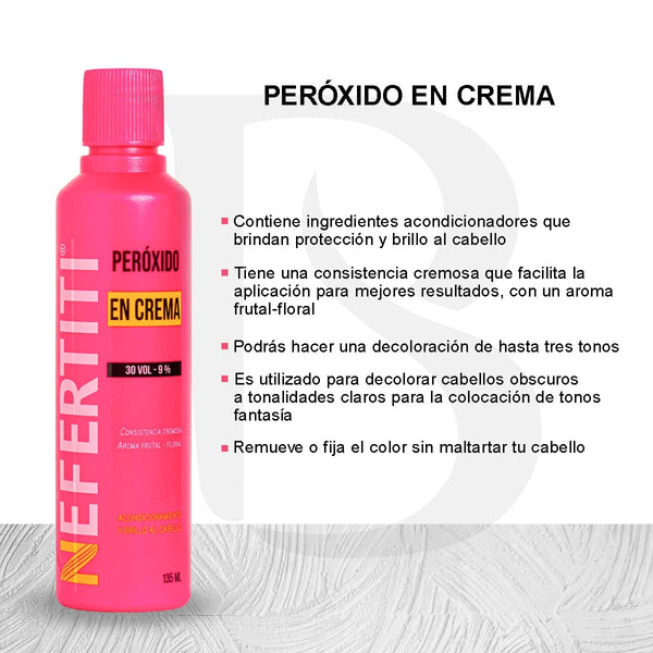 Peroxido En Crema 20/30/40 Volúmenes 135 Ml Nefertiti