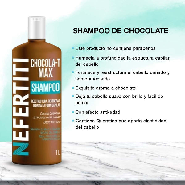 Shampoo Chocola-t Max con Cacao Hidratante y Nutritivo 1L