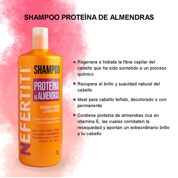 Shampoo Almendras Nefertiti 1L- Hidratación y Suavidad Natural