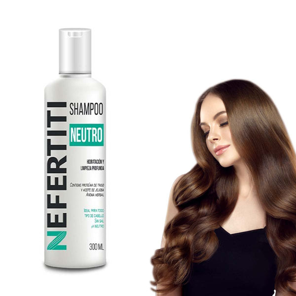 Shampoo Neutro Nefertiti Sin Sulfatos Ni Parabenos – Hidrata, Suaviza y Protege Cuero Cabelludo