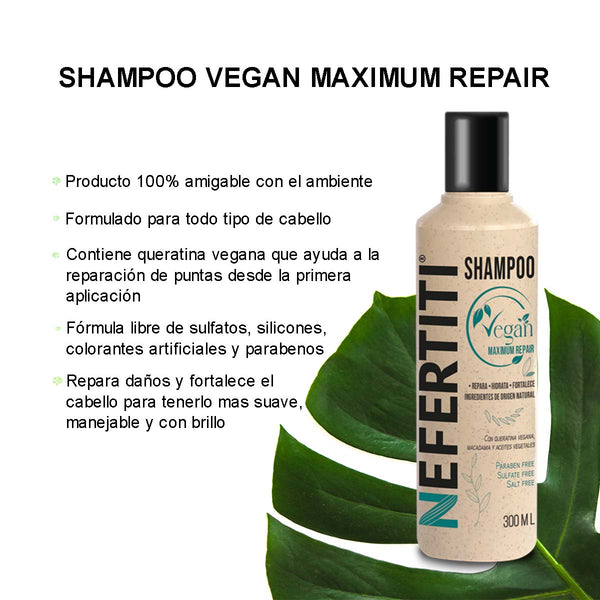 Shampoo Vegan 300ml - Limpieza Natural y Cabello Saludable