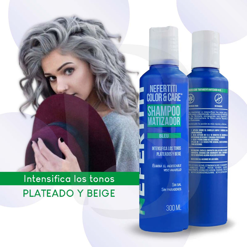 Shampoo Matizador Azul Nefertiti Neutraliza Amarillos 300ml
