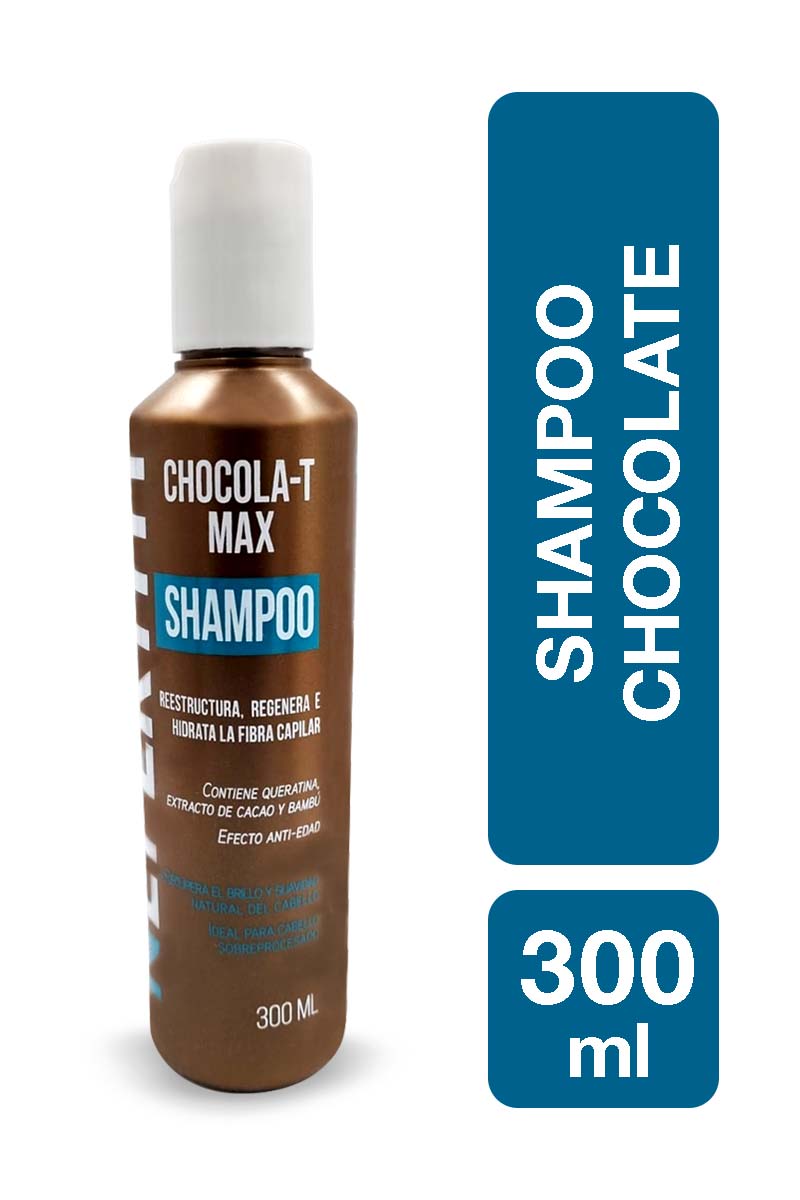 Shampoo Chocola-T Max con Keratina, Cacao y Bambú 300ml