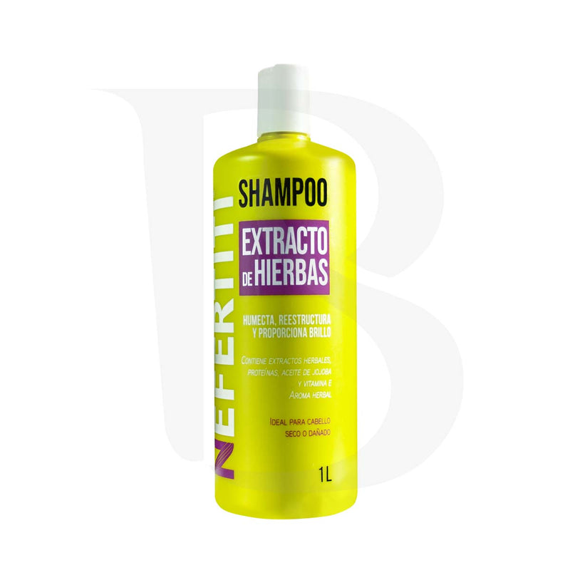 Shampoo Hierbas Nefertiti 1L Cabello Seco y Dañado