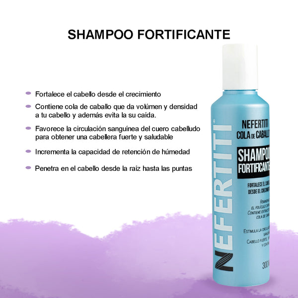 Shampoo Cola De Caballo Crecimiento Y Fortalecimiento Capilar Nefertiti 300ml