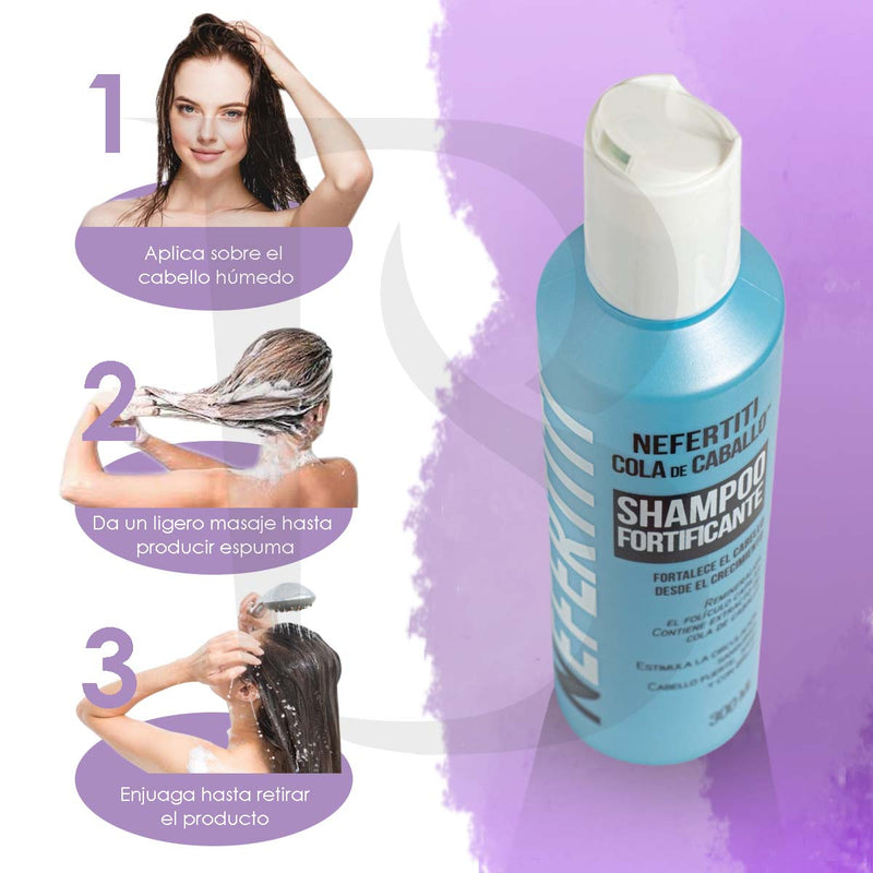 Shampoo Cola De Caballo Crecimiento Y Fortalecimiento Capilar Nefertiti 300ml