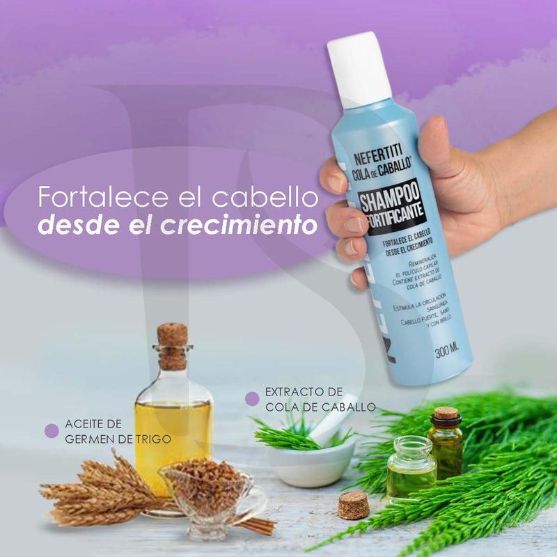 Shampoo Cola De Caballo Crecimiento Y Fortalecimiento Capilar Nefertiti 300ml