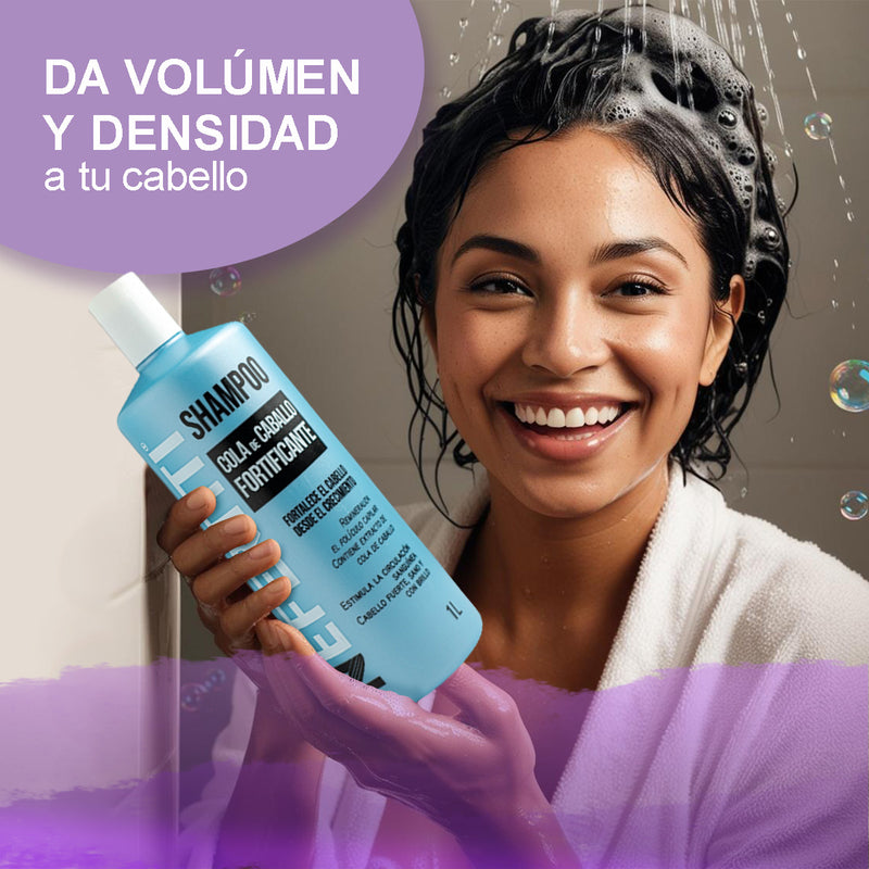 Shampoo Cola De Caballo Fortificante Para Crecimiento de cabello Nefertiti 1 Litro