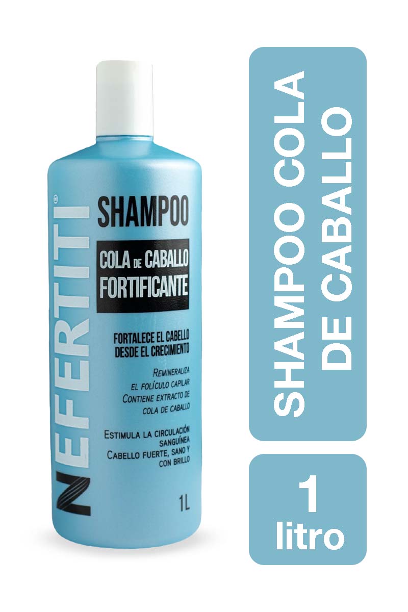 Shampoo Cola De Caballo Fortificante Para Crecimiento de cabello Nefertiti 1 Litro