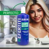 Shampoo Matizador Plata Bleu Nefertiti Sin Sal Ni Parabenos 1Lt