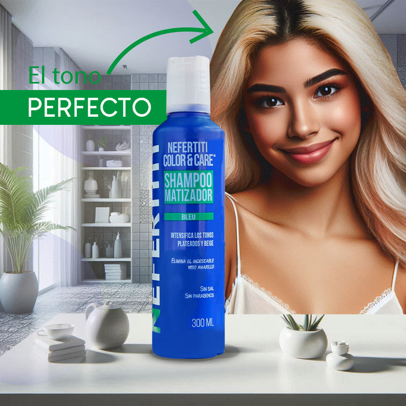 Shampoo Matizador Azul Nefertiti Neutraliza Amarillos 300ml
