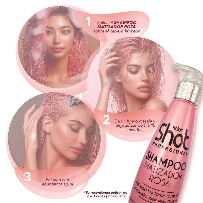 Shampoo Matizador Rosa Fantasía con Pigmentos + Keratina