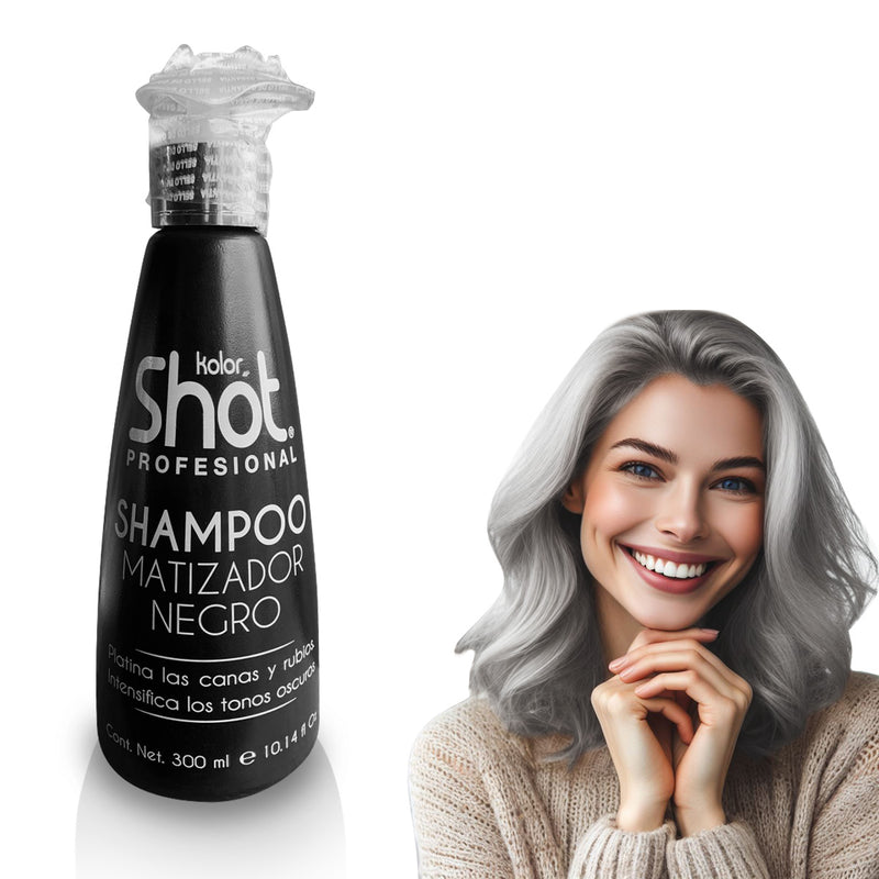 Shampoo Matizador Negro con Keratina y Argán Kolor Shot 300ml