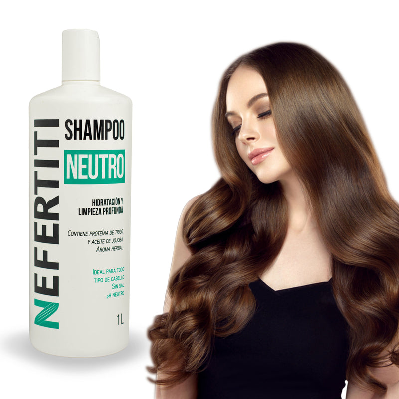 Shampoo Neutro sin Sal sin Parabenos + limpieza profunda Nefertiti 1lt